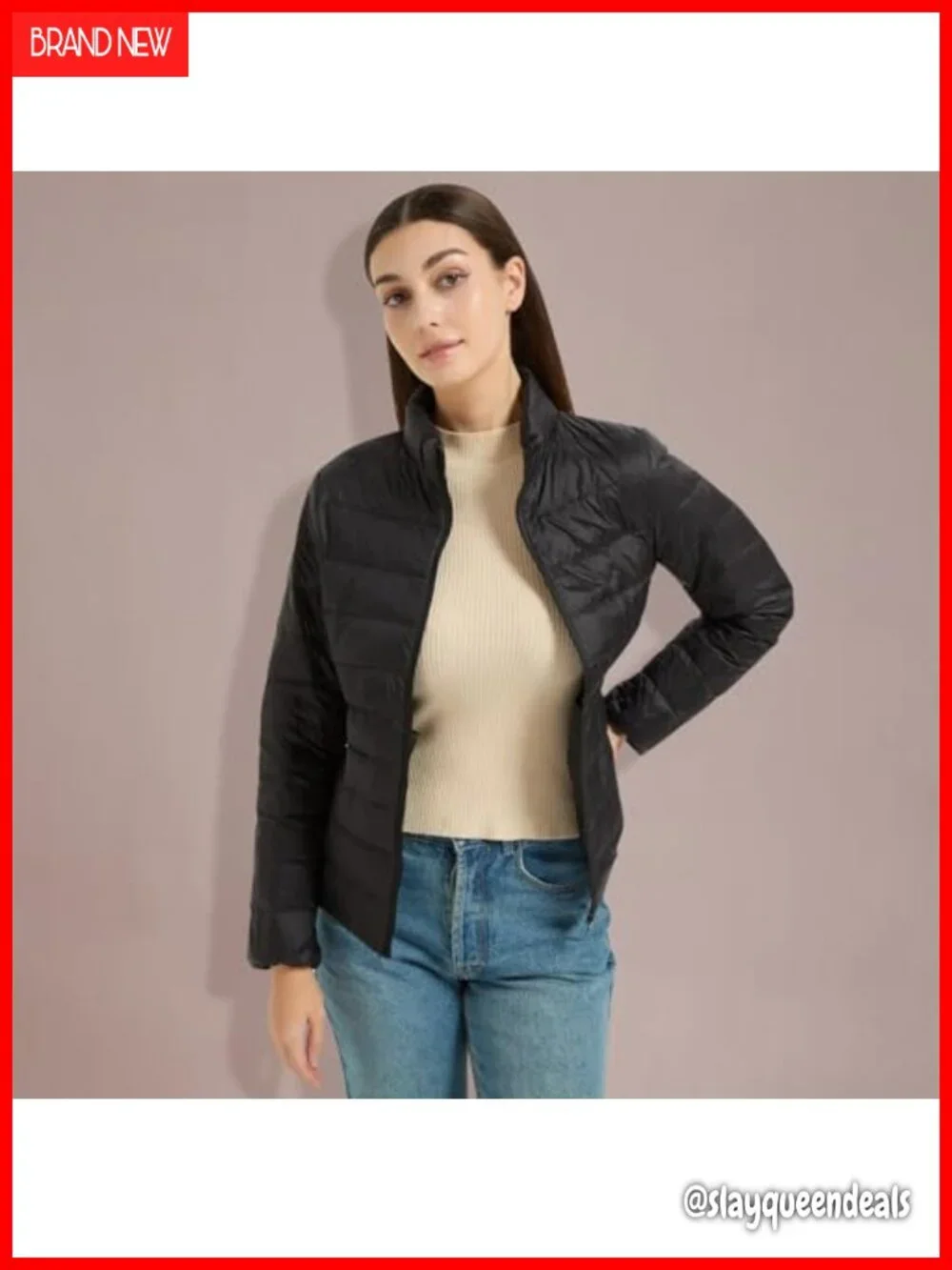 Women's Quilted Lightweight Puffer Jacket with Storage Bag